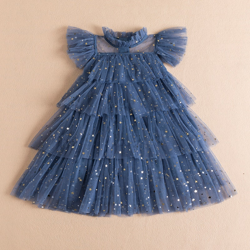 Vestido com Detalhes em Tule - 3 a 8 anos