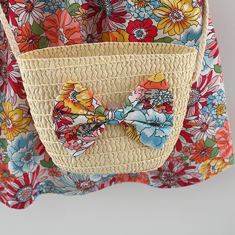 Vestido Floral com Bolsa - 9 meses a 3 anos