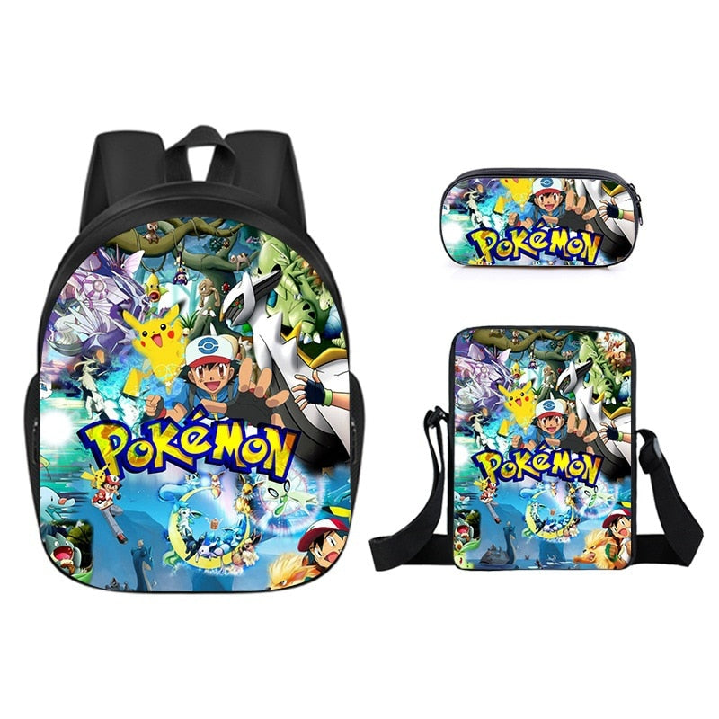 Conjunto Bolsa Lancheira e Estojo Pokémon