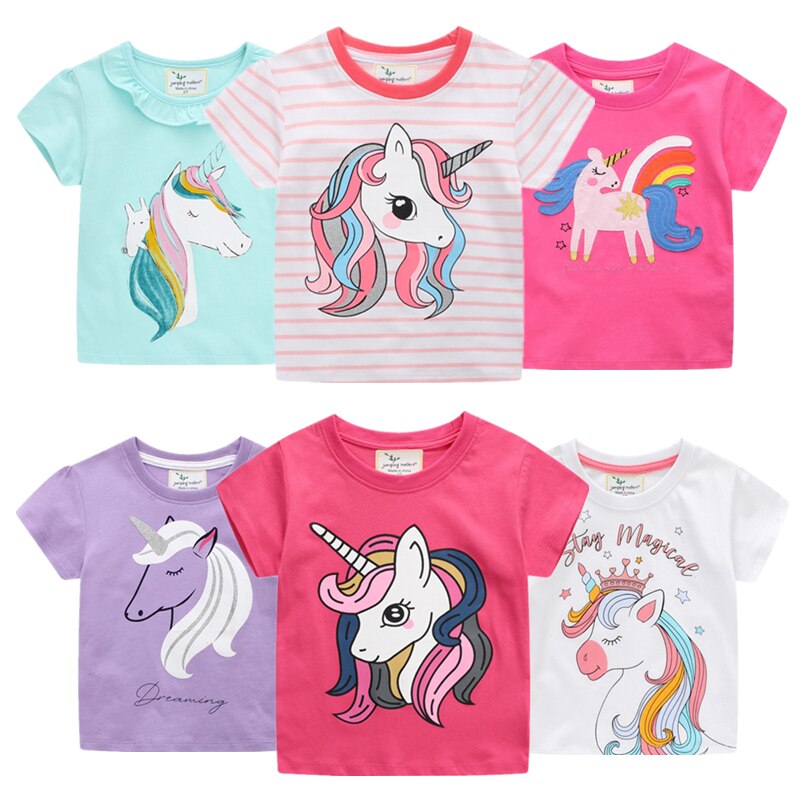 Blusa do Unicórnio para meninas - 2 a 7 anos