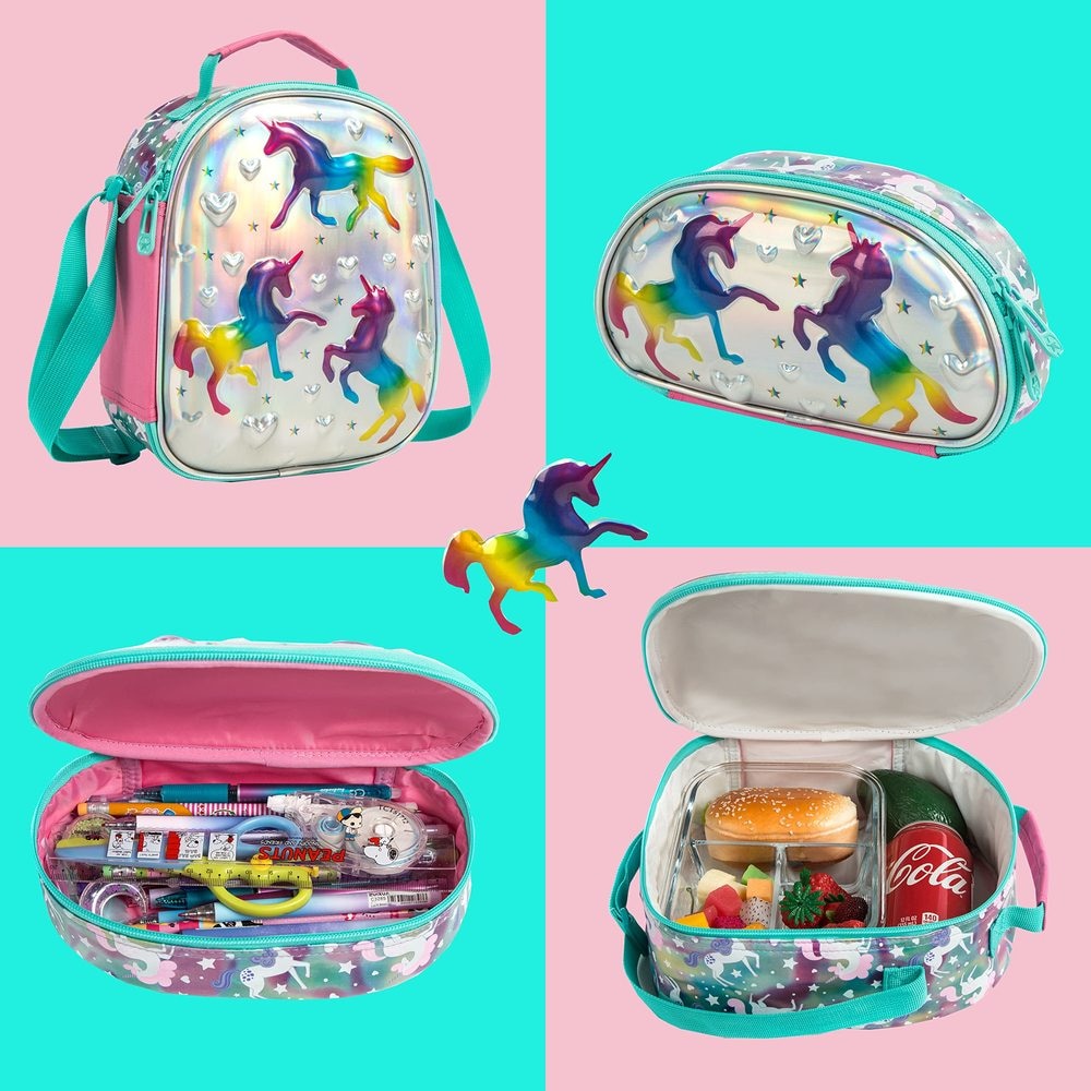 Kit Mochila Escolar Infantil Unicórnio Colorido