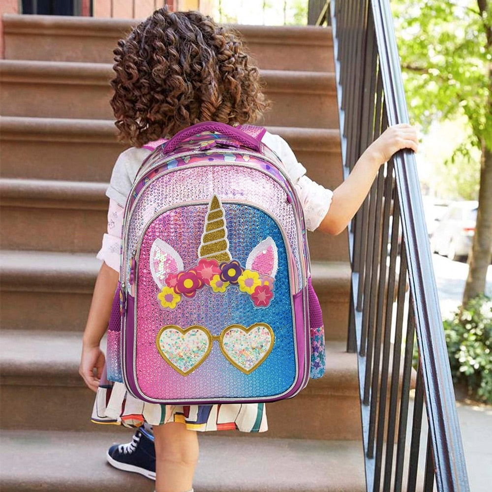 Kit Mochila Escolar Infantil Unicórnio