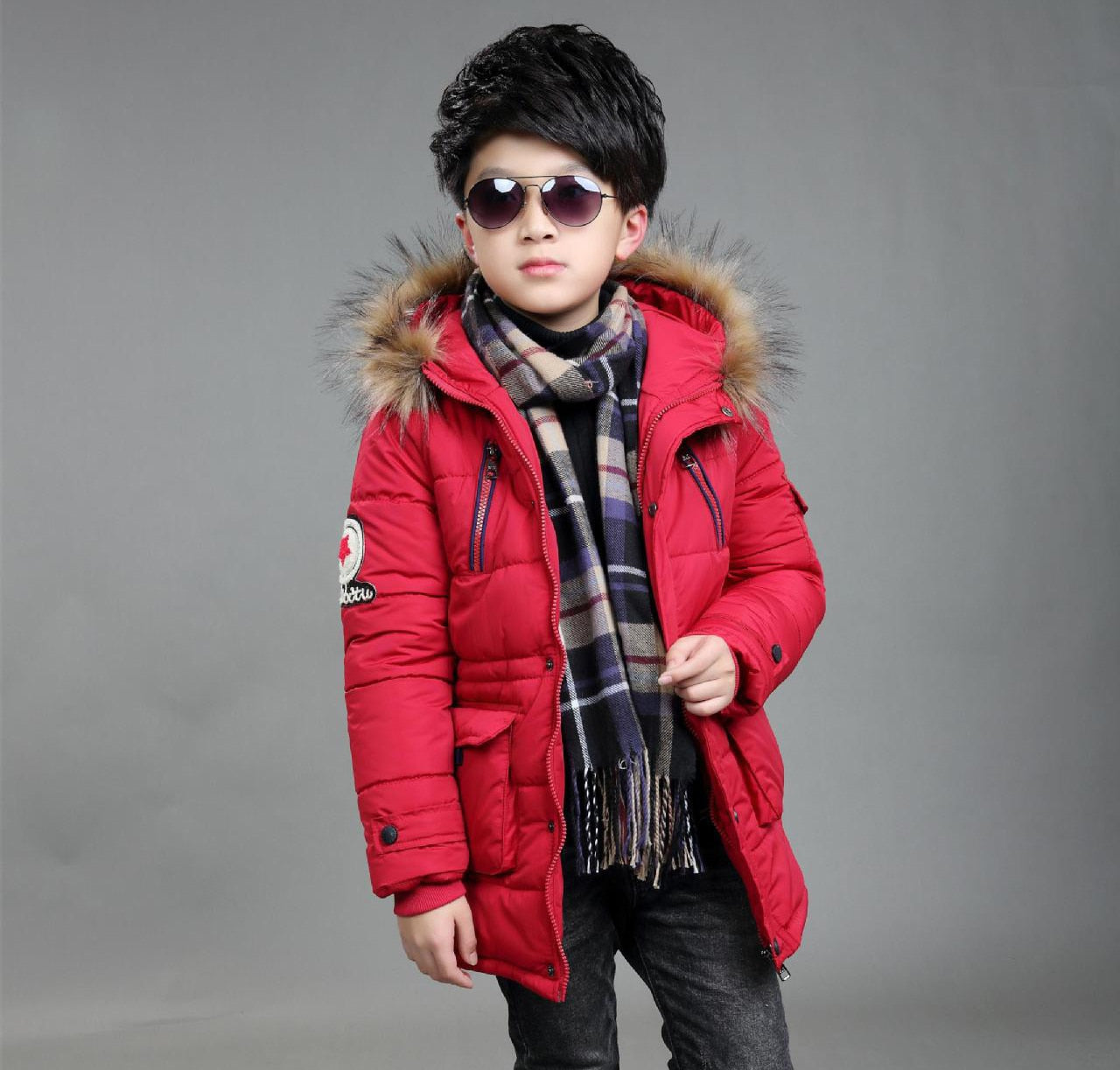 Casaco de inverno para meninos - 3 a 14 anos