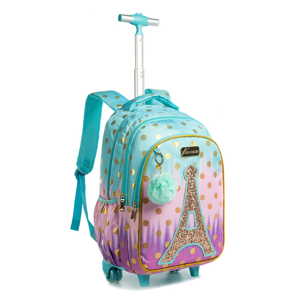 Mochila Escolar Infantil de Paris com Rodinhas