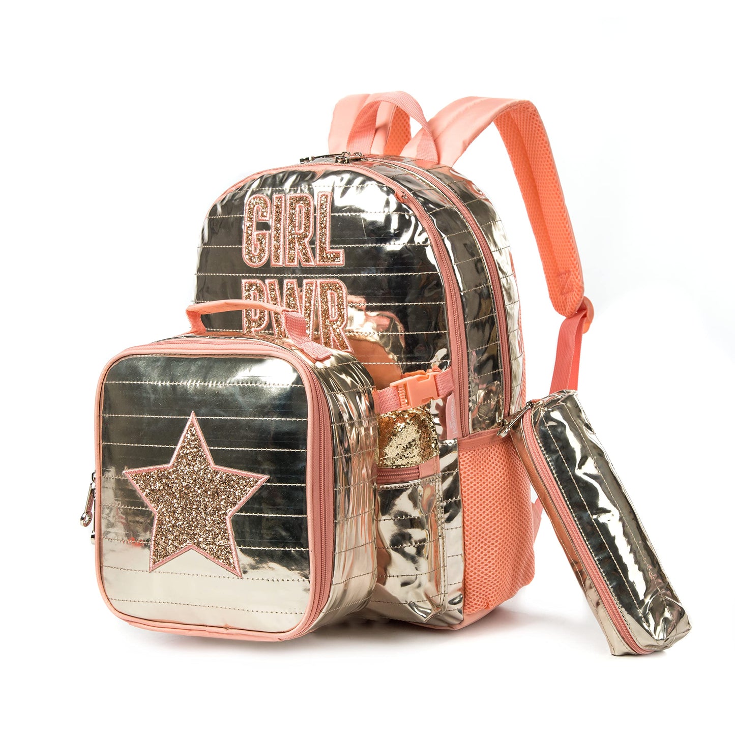 Kit Mochila Escolar Infantil Coloridas e Brilhantes