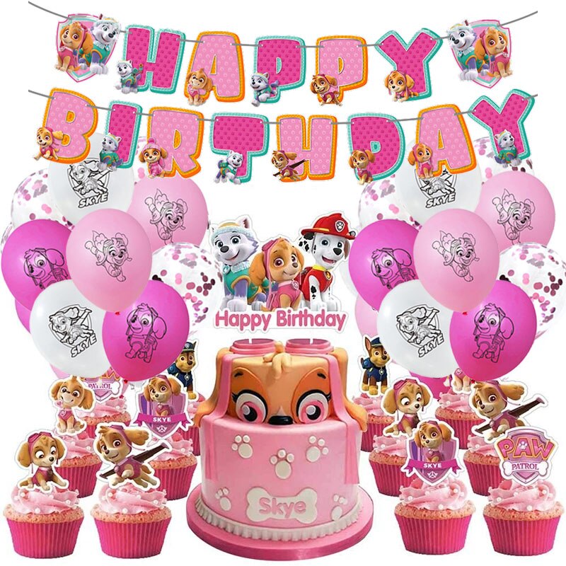 Decoração Patrulha Canina de Aniversário para Meninas