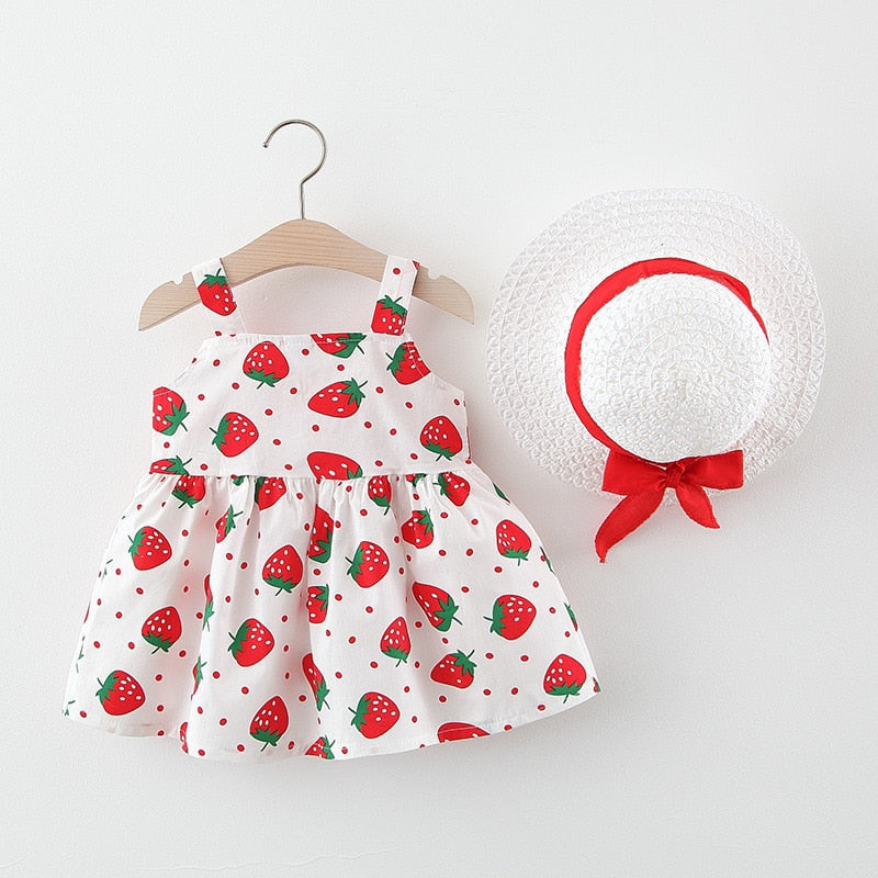 Vestido Estampado com Chapéu - 9 meses a 3 anos