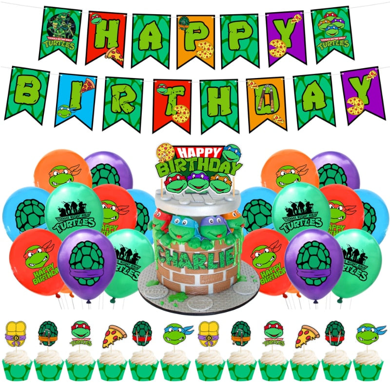 Pack de Decoração para Festa das Tartarugas Ninja