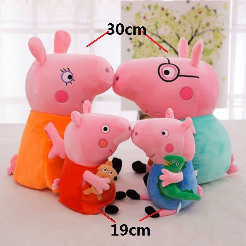Peppa Pig e Família Conjunto Pelúcia