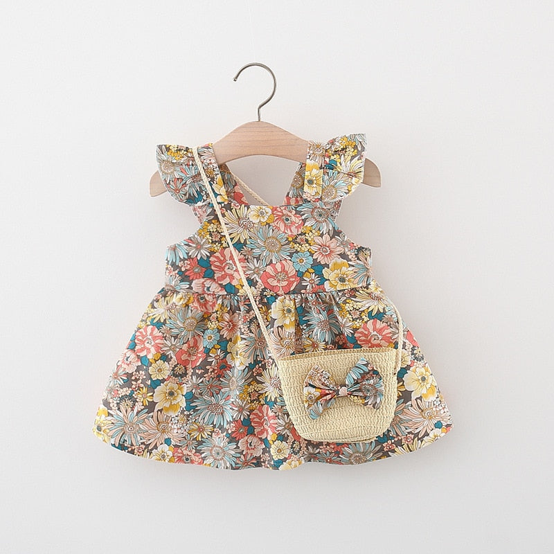 Vestido Floral com Bolsa - 9 meses a 3 anos