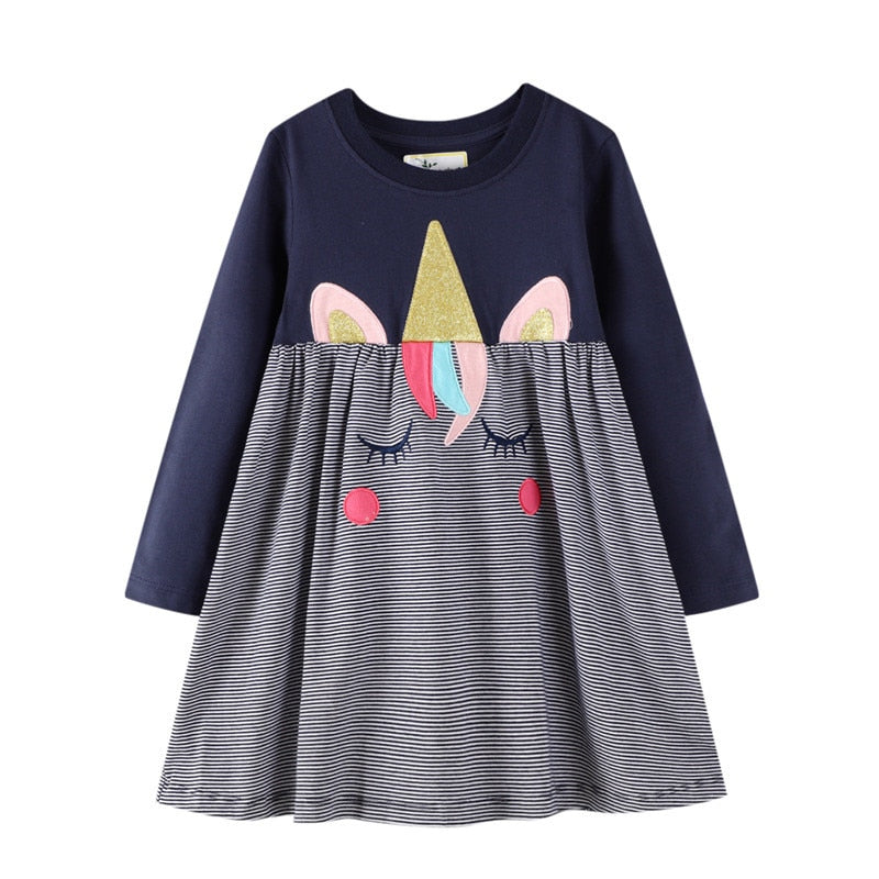 Vestido Manga Longa Para Meninas - 2 a 7 anos