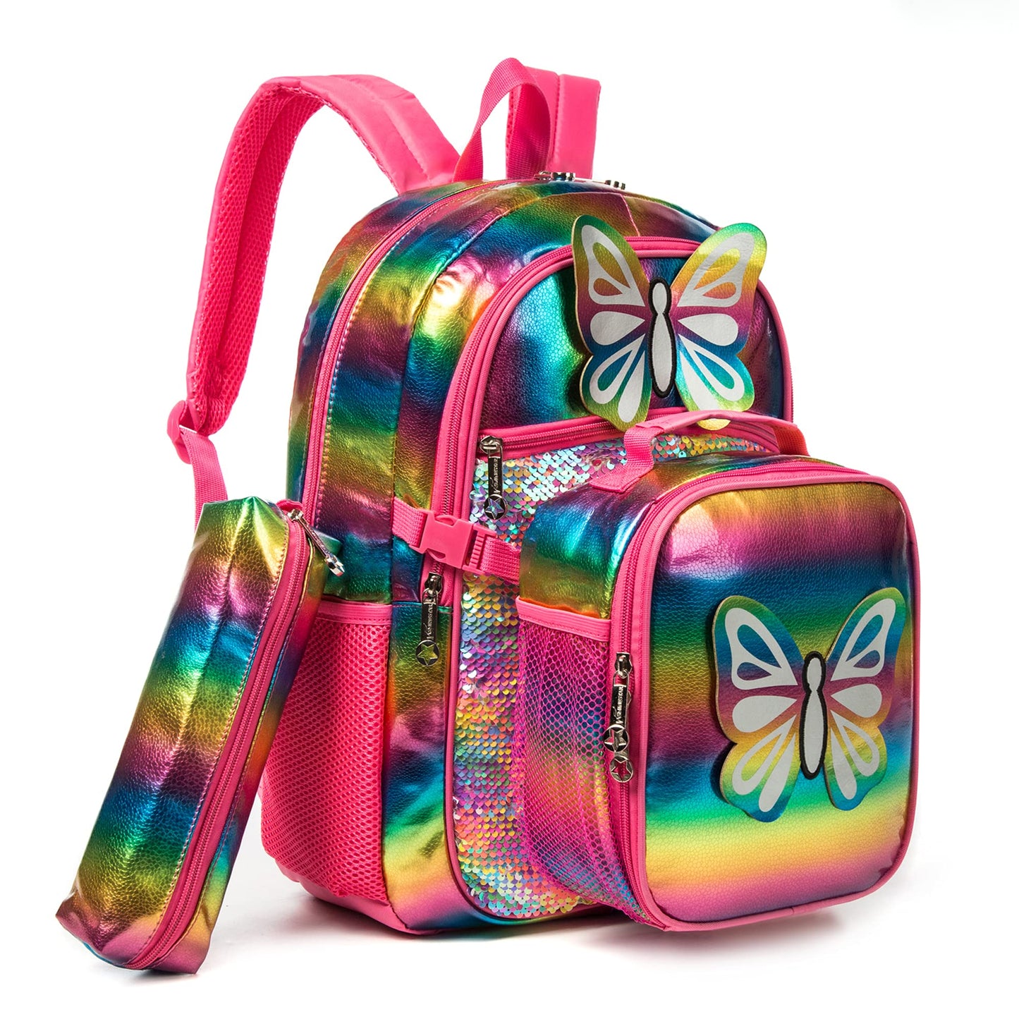 Kit Mochila Escolar Infantil Coloridas e Brilhantes
