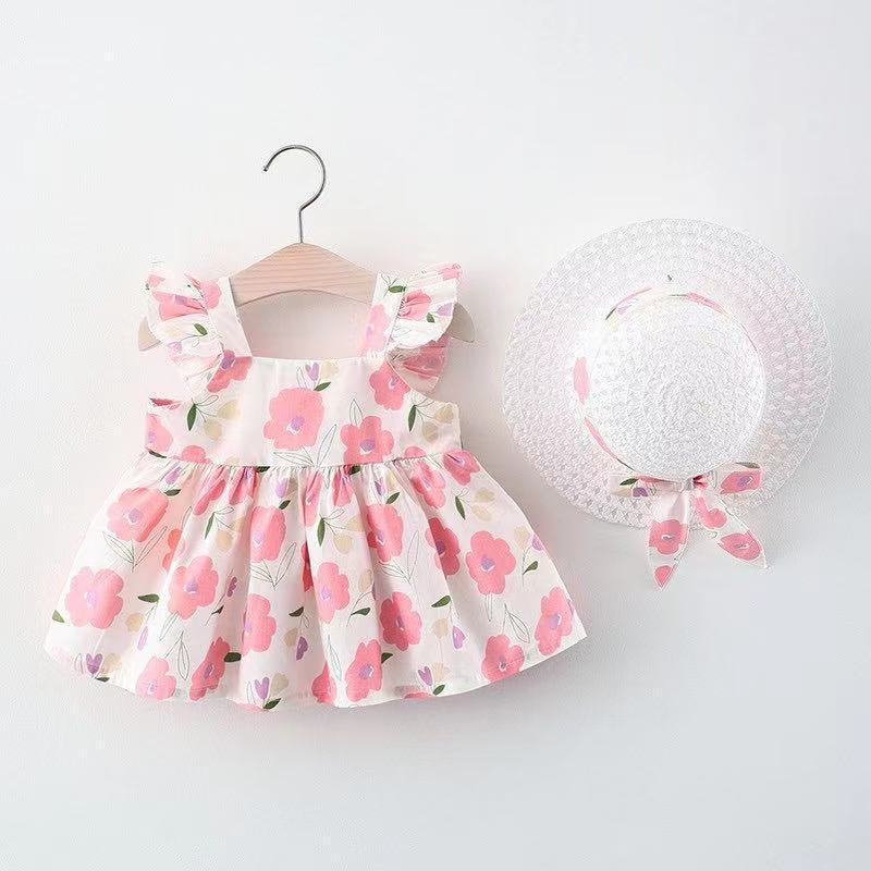 Vestido Florido Colorido - 6 meses a 3 anos