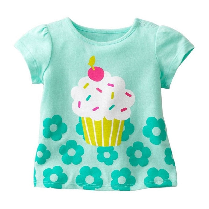 Blusas Para Meninas Com Desenho Animado - 2 a 9 anos