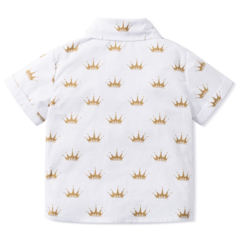 Conjunto de Verão Branco Para Meninos - 12 Meses a 4 Anos