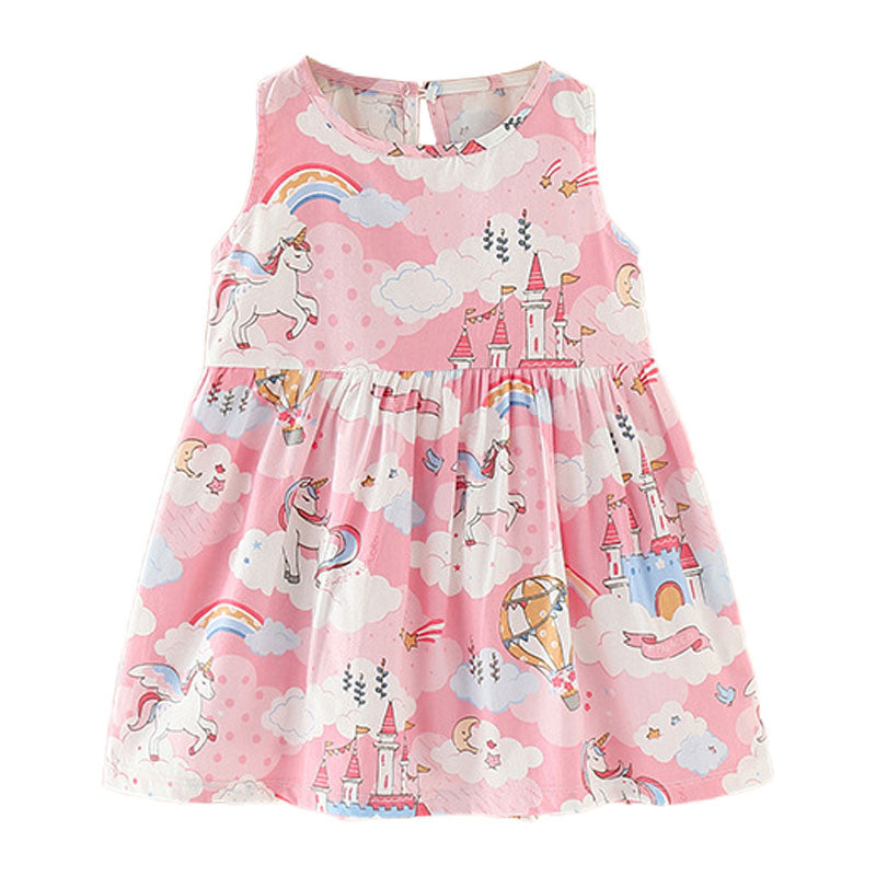 Vestido Infantil de Verão para Princesas - 12 meses a 5 anos