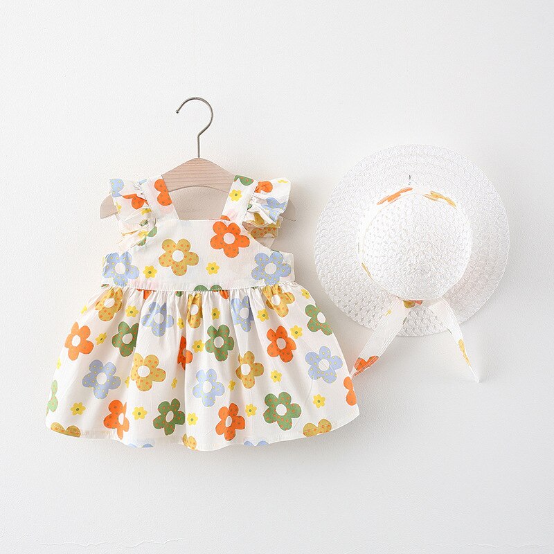 Vestido Florido Colorido - 6 meses a 3 anos