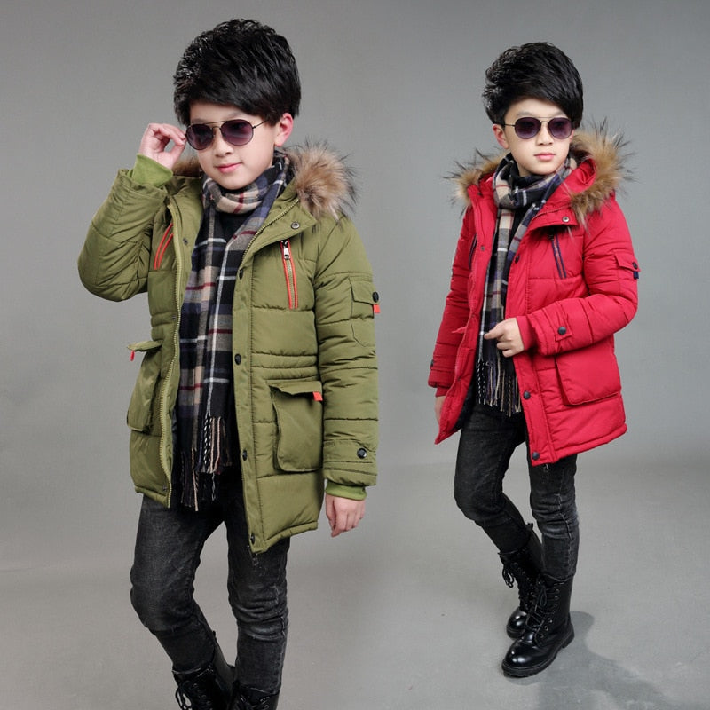 Casaco de inverno para meninos - 3 a 14 anos