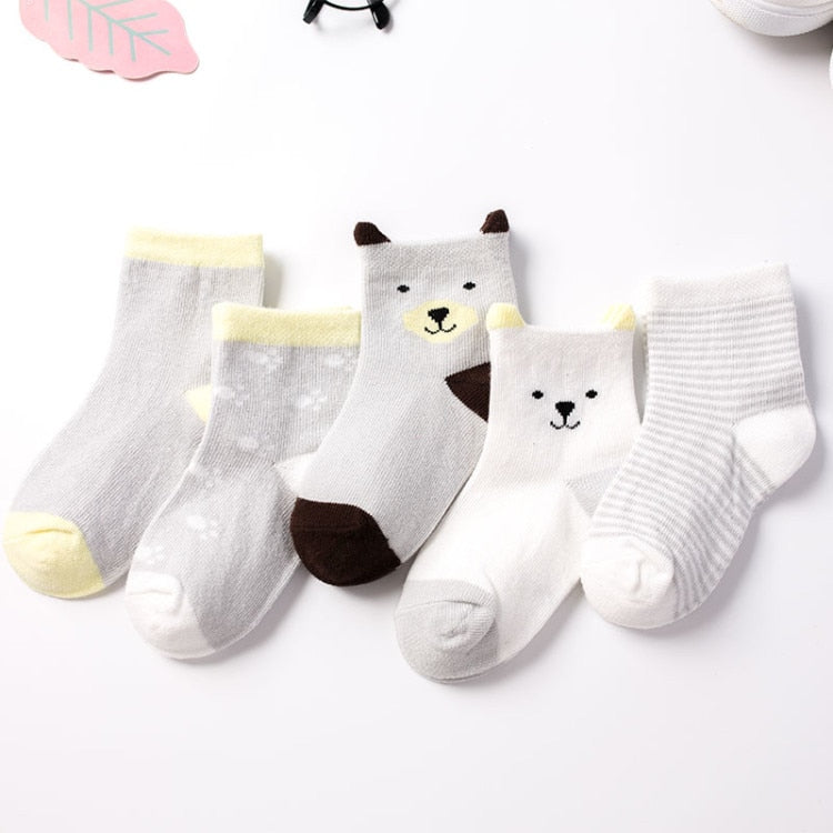 Kit com 5 pares de meias - 0 a 6 anos