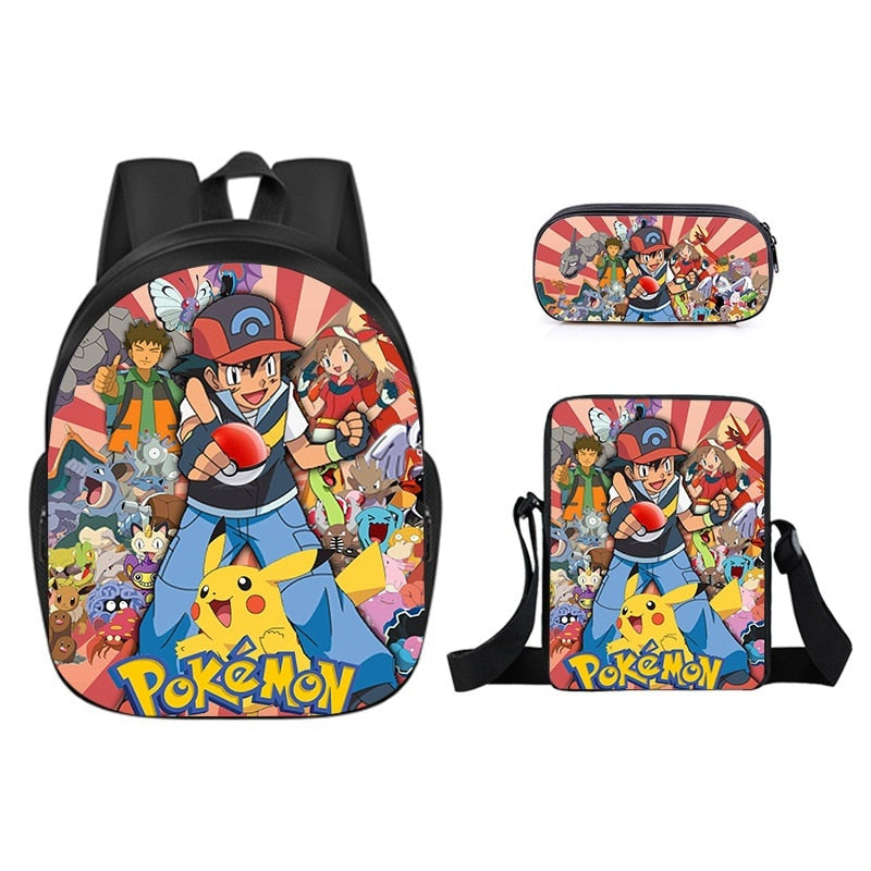 Conjunto Bolsa Lancheira e Estojo Pokémon