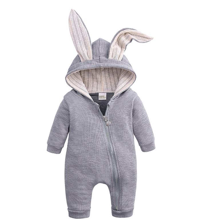 Macacão com Capuz de Coelhinho - 3 meses a 3 anos
