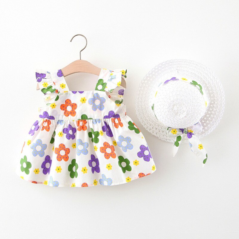 Vestido Florido Colorido - 6 meses a 3 anos