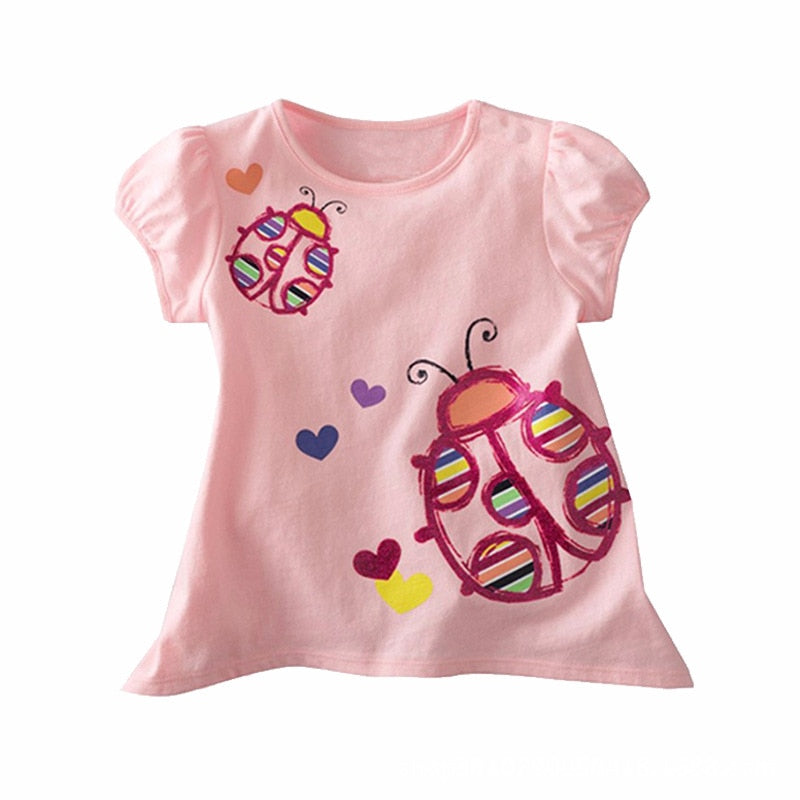 Blusas Para Meninas Com Desenho Animado - 2 a 9 anos