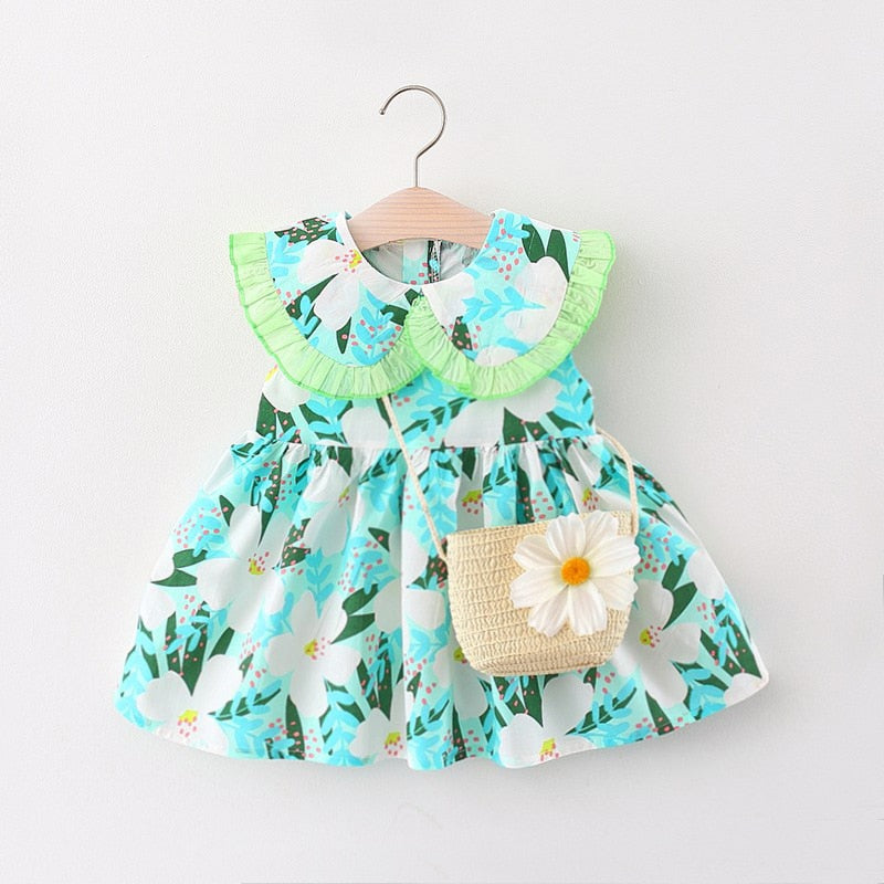Vestido Florido Colorido - 6 meses a 3 anos