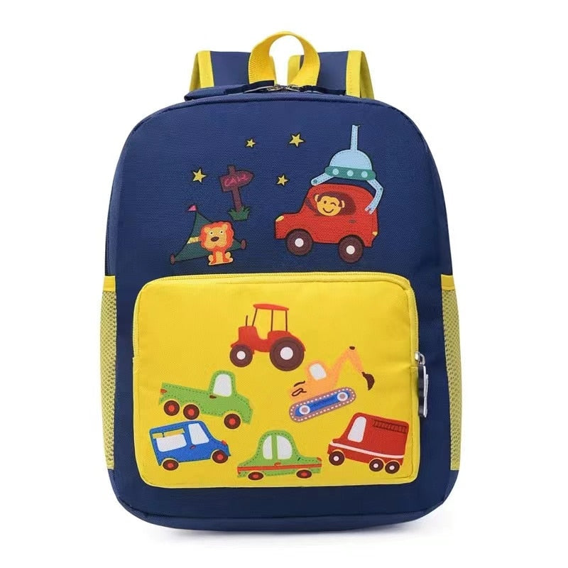 Mochila Escolar Infantil de Carros e Animais