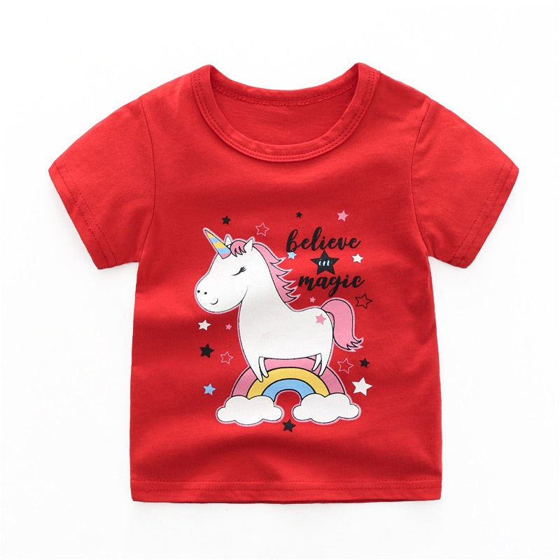 Blusas Para Meninas Com Desenho Animado - 2 a 9 anos
