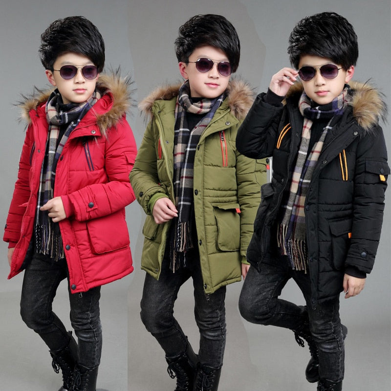 Casaco de inverno para meninos - 3 a 14 anos