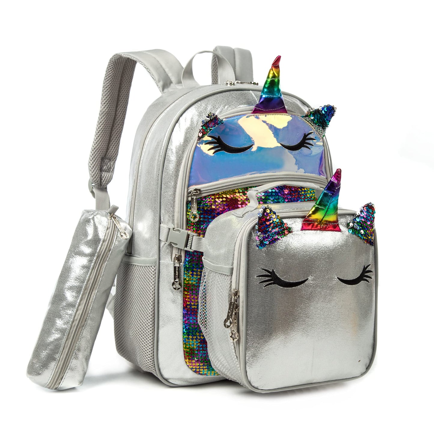 Kit Mochila Escolar Infantil Coloridas e Brilhantes