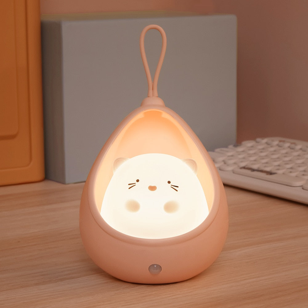 Luminária de Led recarregável com sensor, em silicone