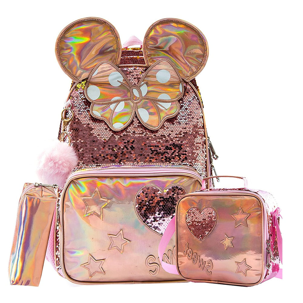 Kit Mochila Escolar Infantil com Orelhinhas
