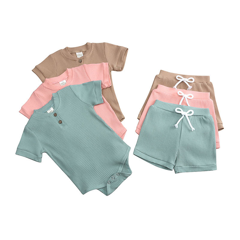 Conjunto de Body e Short Para Meninas Bebês - 3 a 24 Meses