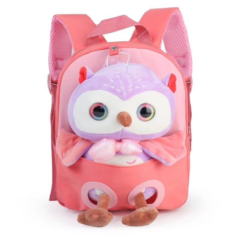 Mochila Escolar Infantil Animais de Pelúcia