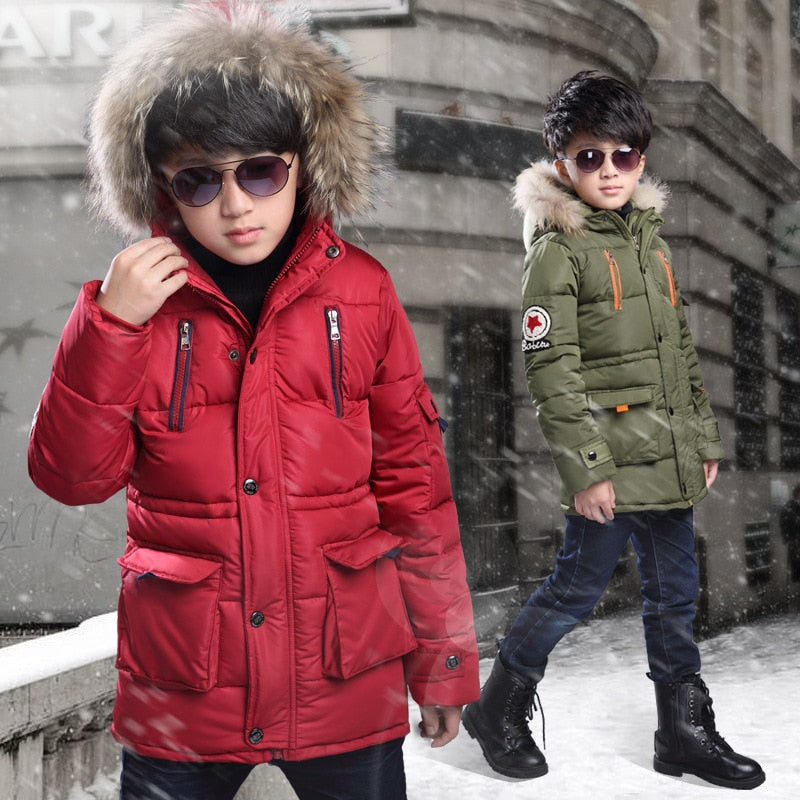 Casaco de inverno para meninos - 3 a 14 anos