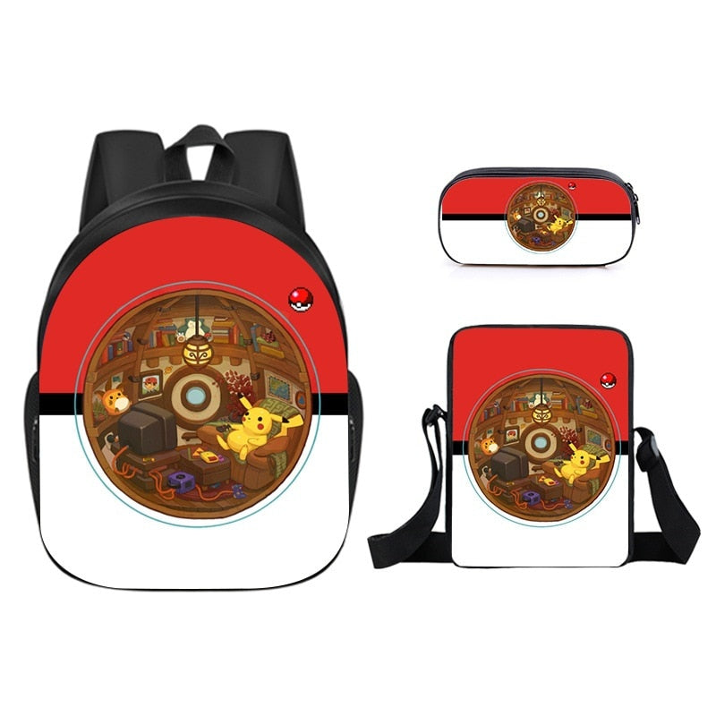 Conjunto Bolsa Lancheira e Estojo Pokémon