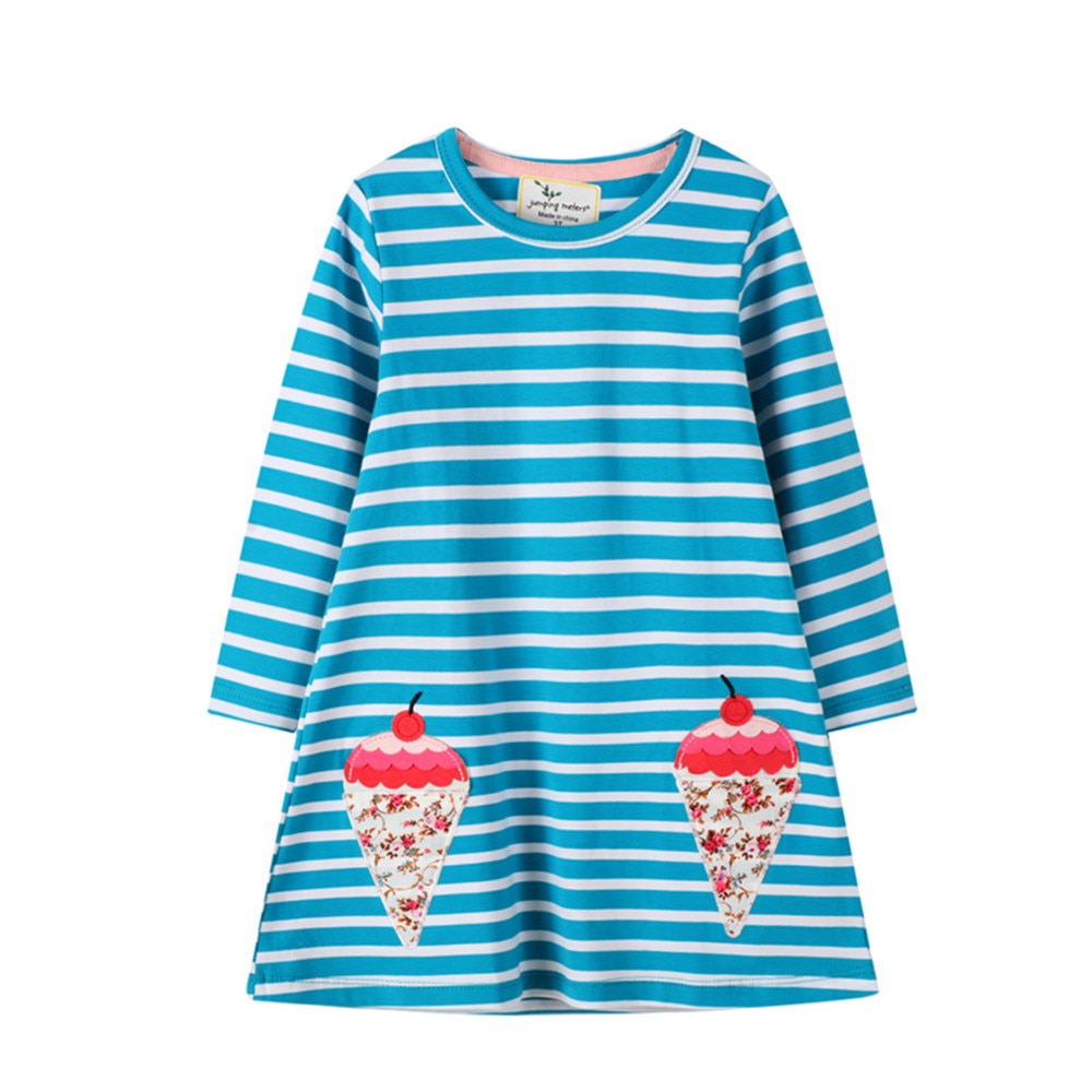 Vestido Manga Longa Para Meninas - 2 a 7 anos