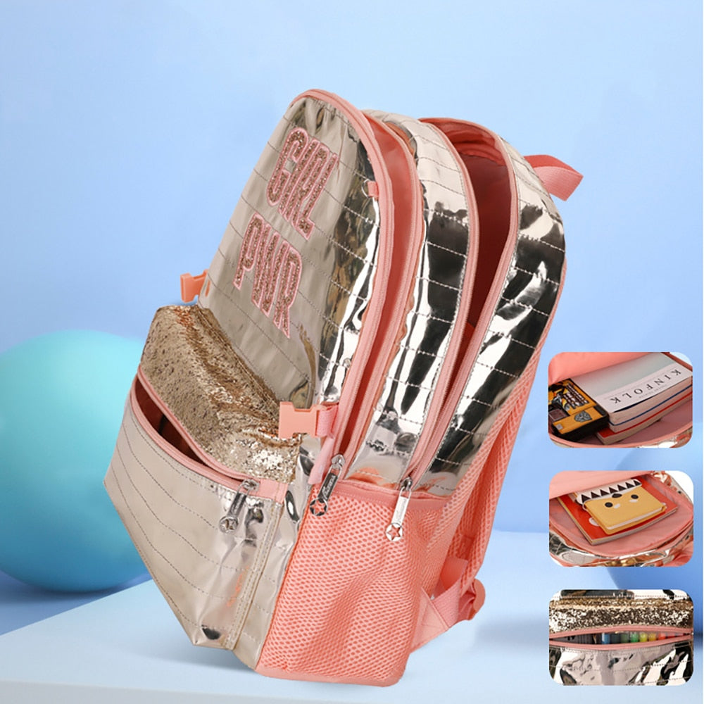 Kit Mochila Escolar Infantil Coloridas e Brilhantes