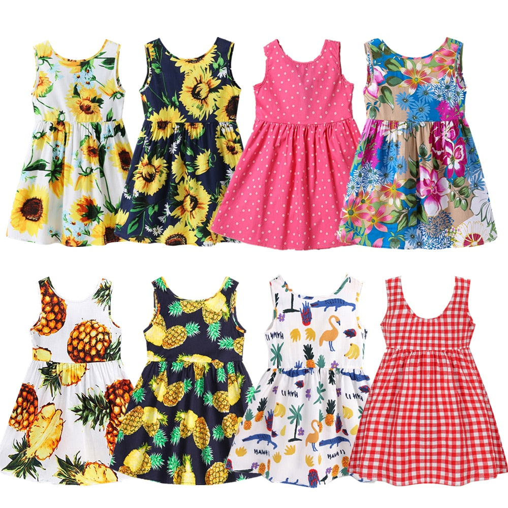 Vestido de verão para meninas - 9 meses a 6 anos