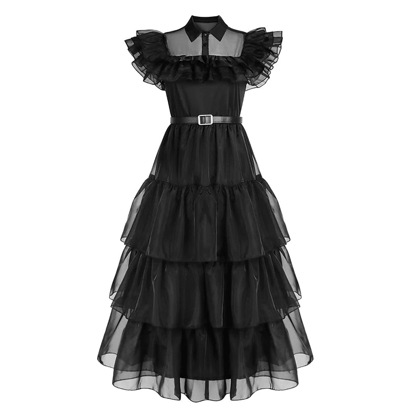 Vestido Wandinha Addams - P Infantil ao XXXG Adulto