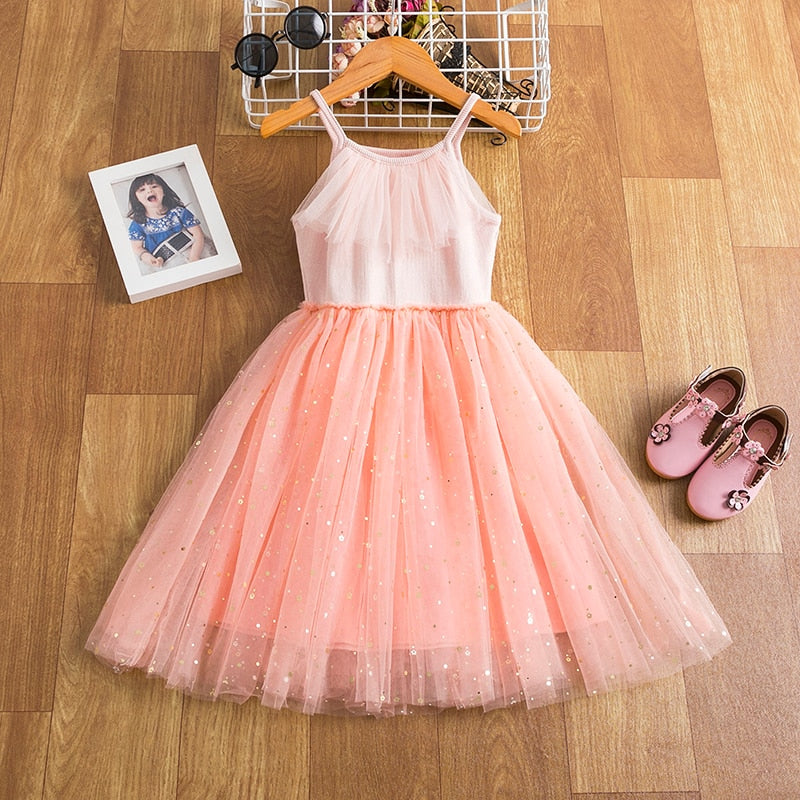 Vestido com Detalhes em Tule - 3 a 8 anos