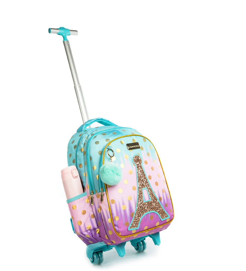 Mochila Escolar Infantil de Paris com Rodinhas