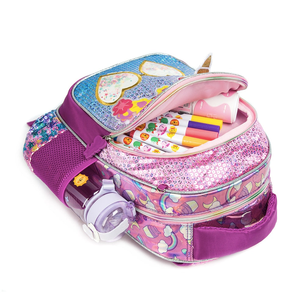 Kit Mochila Escolar Infantil Unicórnio