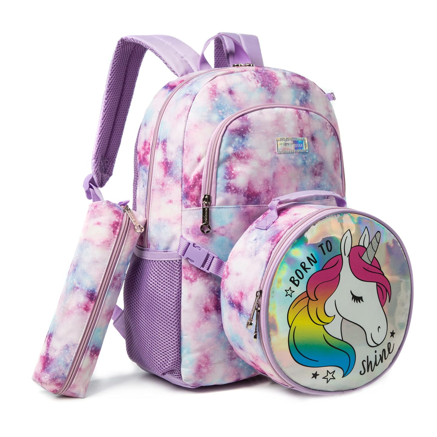 Kit Mochila Escolar Infantil Coloridas e Brilhantes