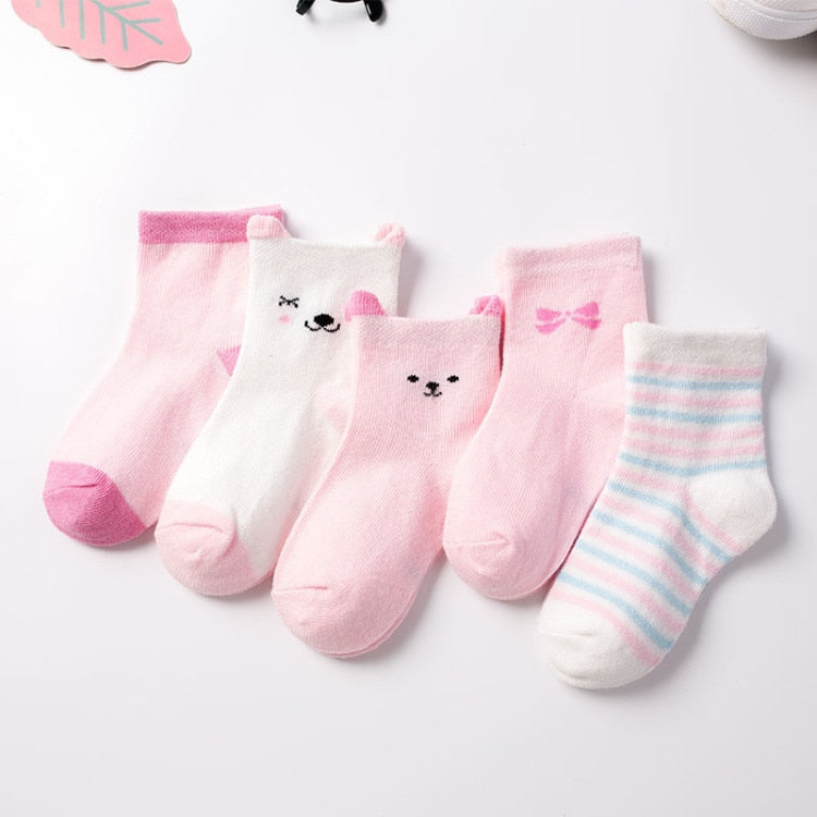 Kit com 5 pares de meias - 0 a 6 anos