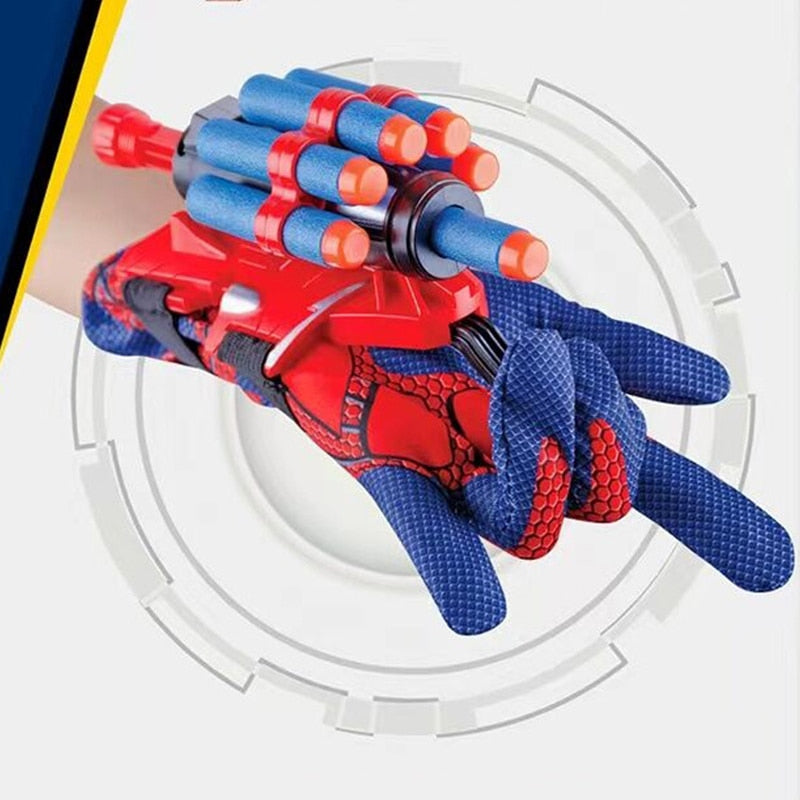 Brinquedo para crianças com lançador de balas do Homem Aranha