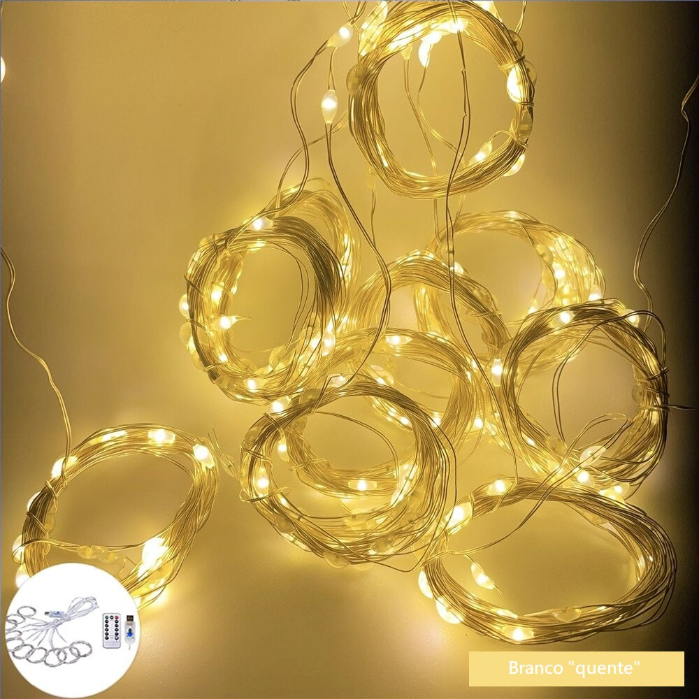 Cortina de Luz de LED para Decoração