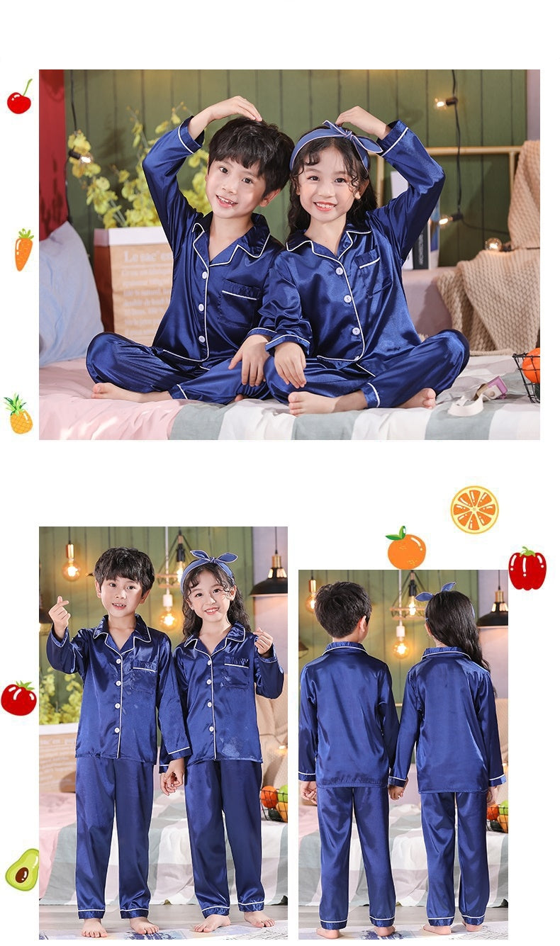 Pijama Comprido de Cetim Lindo para Criança - 3 a 14 anos